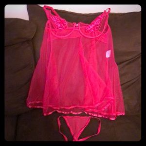 Hot pink babydoll EUC size med